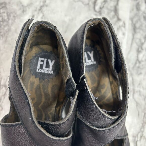 Fly London Leather Wedge Shoes size 37 Purple Brown Mettalic color - Picture 2 of 8